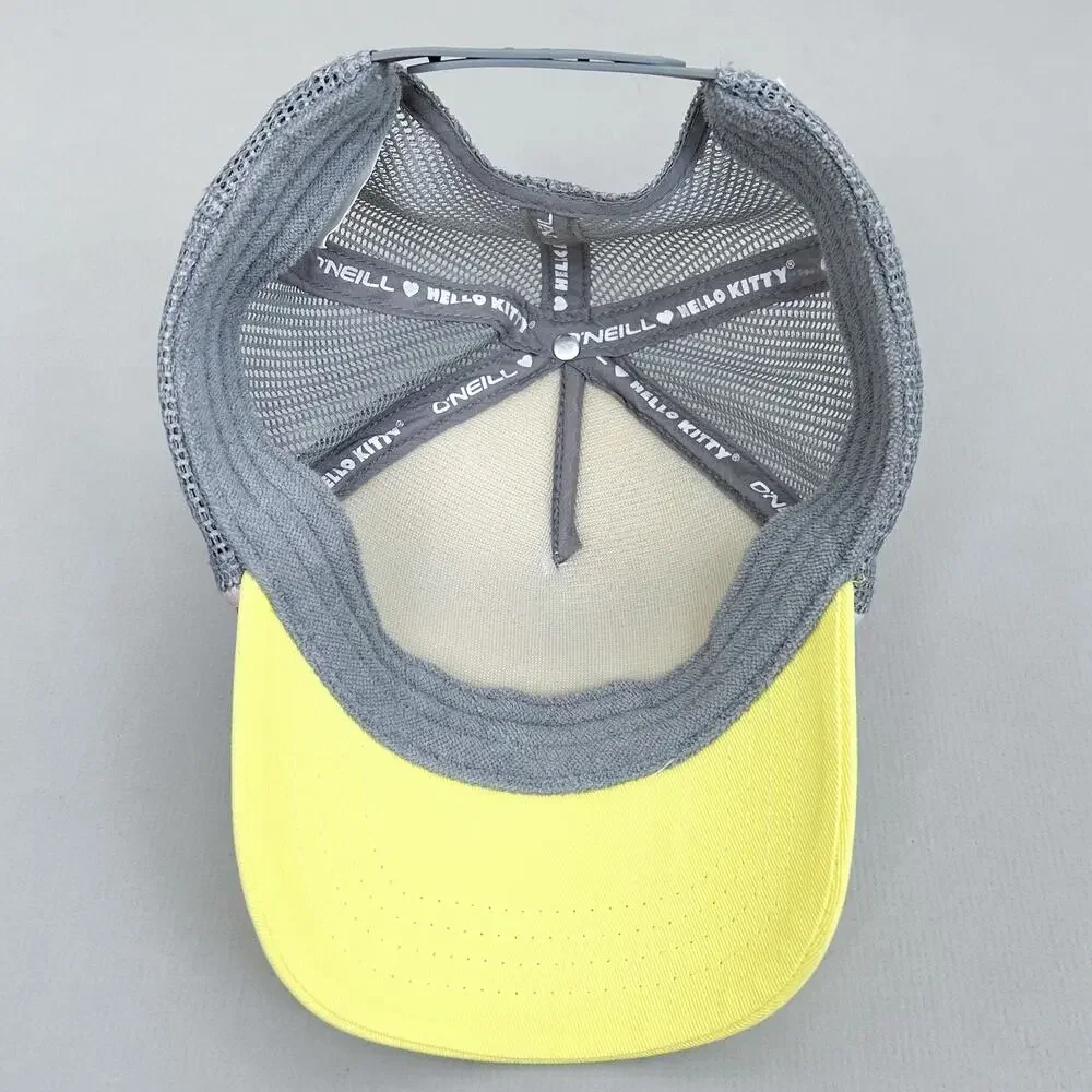 O'Neill X Hello Kitty Yellow Gray Mesh Tropical Surf Child Girl Cap Trucker Hat